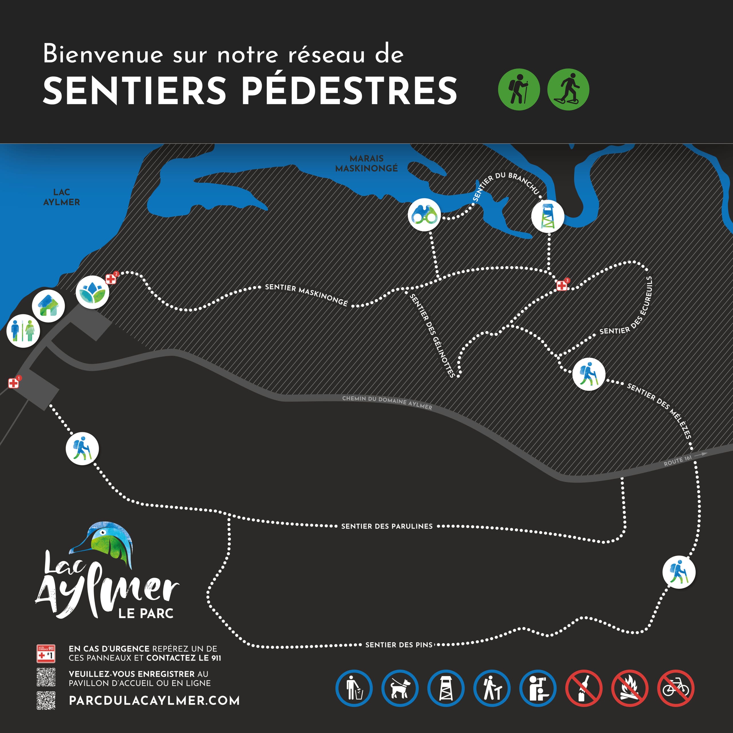 Carte du réseau des sentiers pédestres Carte du réseau des sentiers pédestres